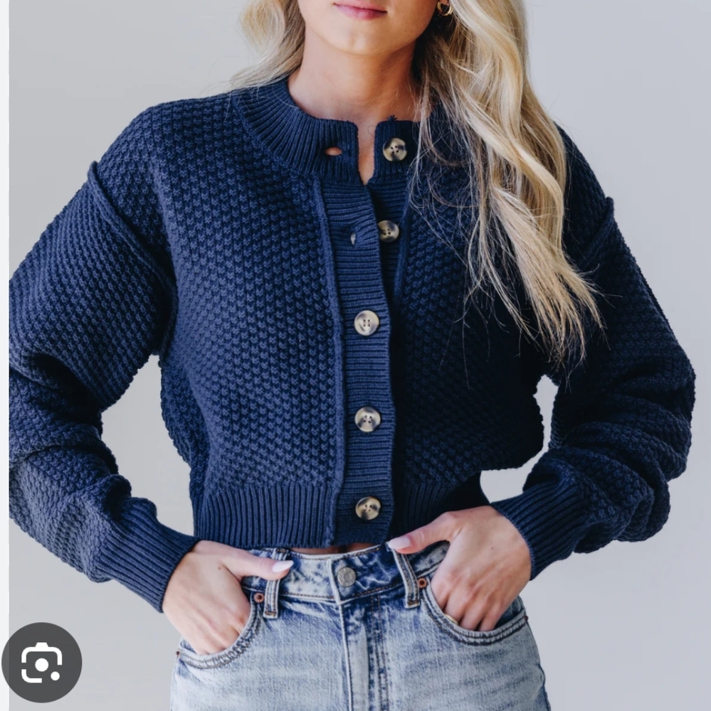 Free People Lila Cardigan in Sky Captain  XS NWT